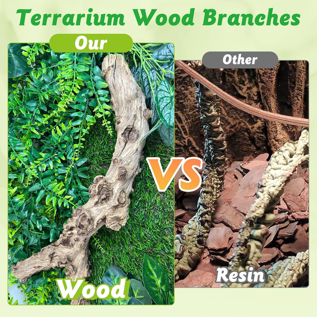 Reptile Branch Decor, Snake Climbing Wood Branches, Terrarium Logs