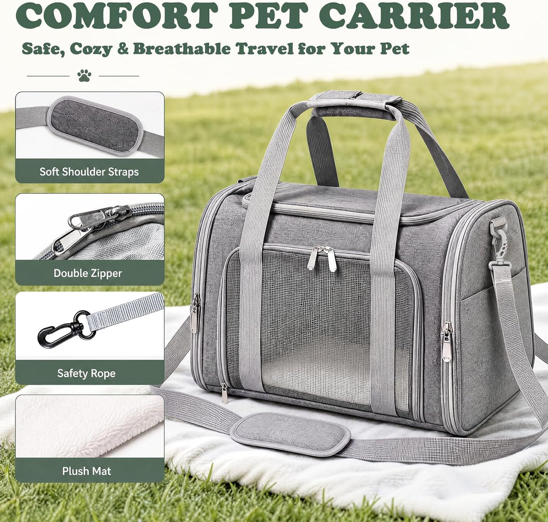 COZPAW Large Cat Carrier Soft‑Sided for Cats & Dogs Up to 25 Lbs