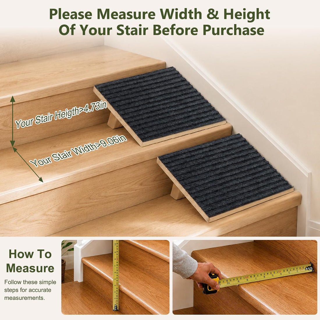 Vivifying Dog Ramp for Stairs, 4 Packs Anti-Slip Dog Stair Ramps