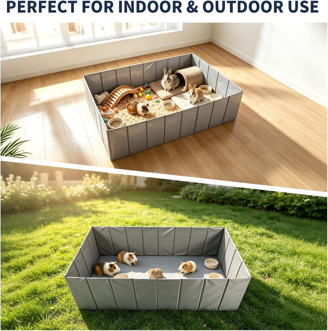 Rypet Small Animal Playpen, Foldable Guinea Pig Hamster Waterproof
