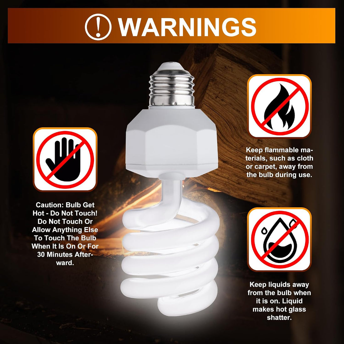 UVB Reptile Light Bulb 10.0, 23W UV Spiral Compact Florescent