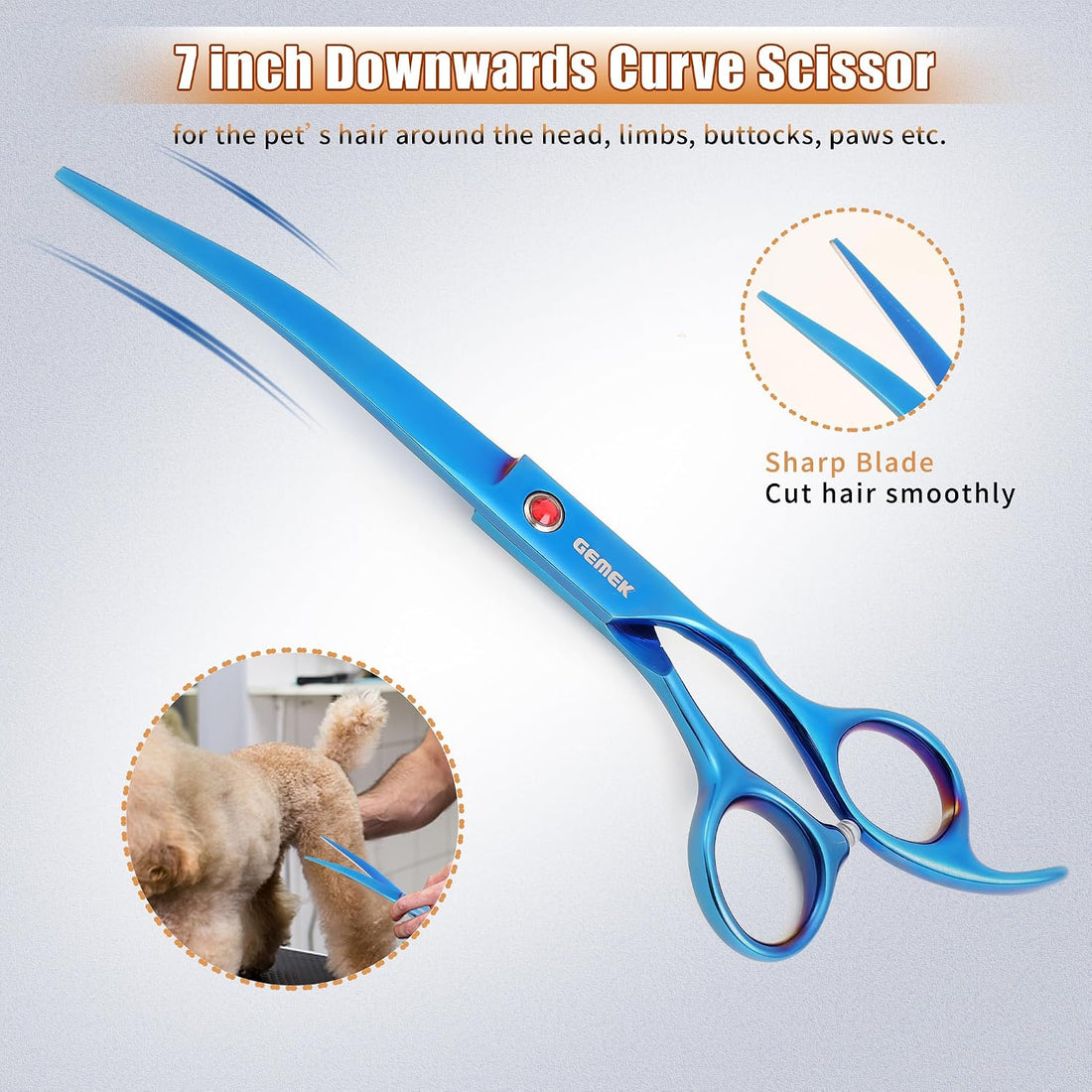 7.0in Titanium Dog Grooming Scissors Set