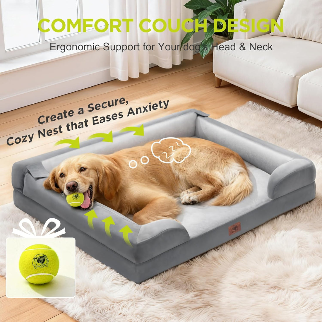 Waterproof Orthopedic Dog Bed for Medium Large Sized Dogs