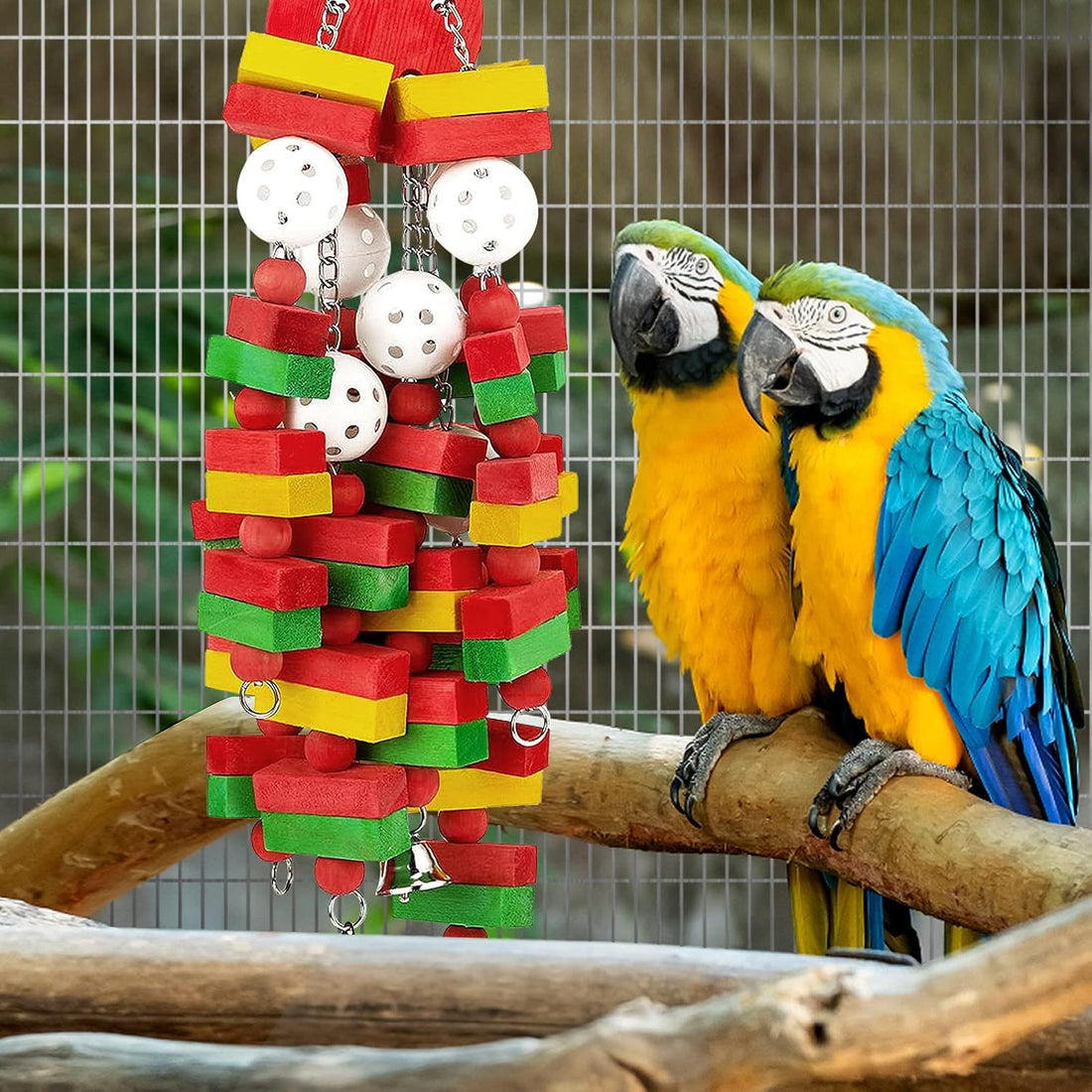 MEWTOGO Large Bird Parrot Toys for Cockatoos African Grey Macaws
