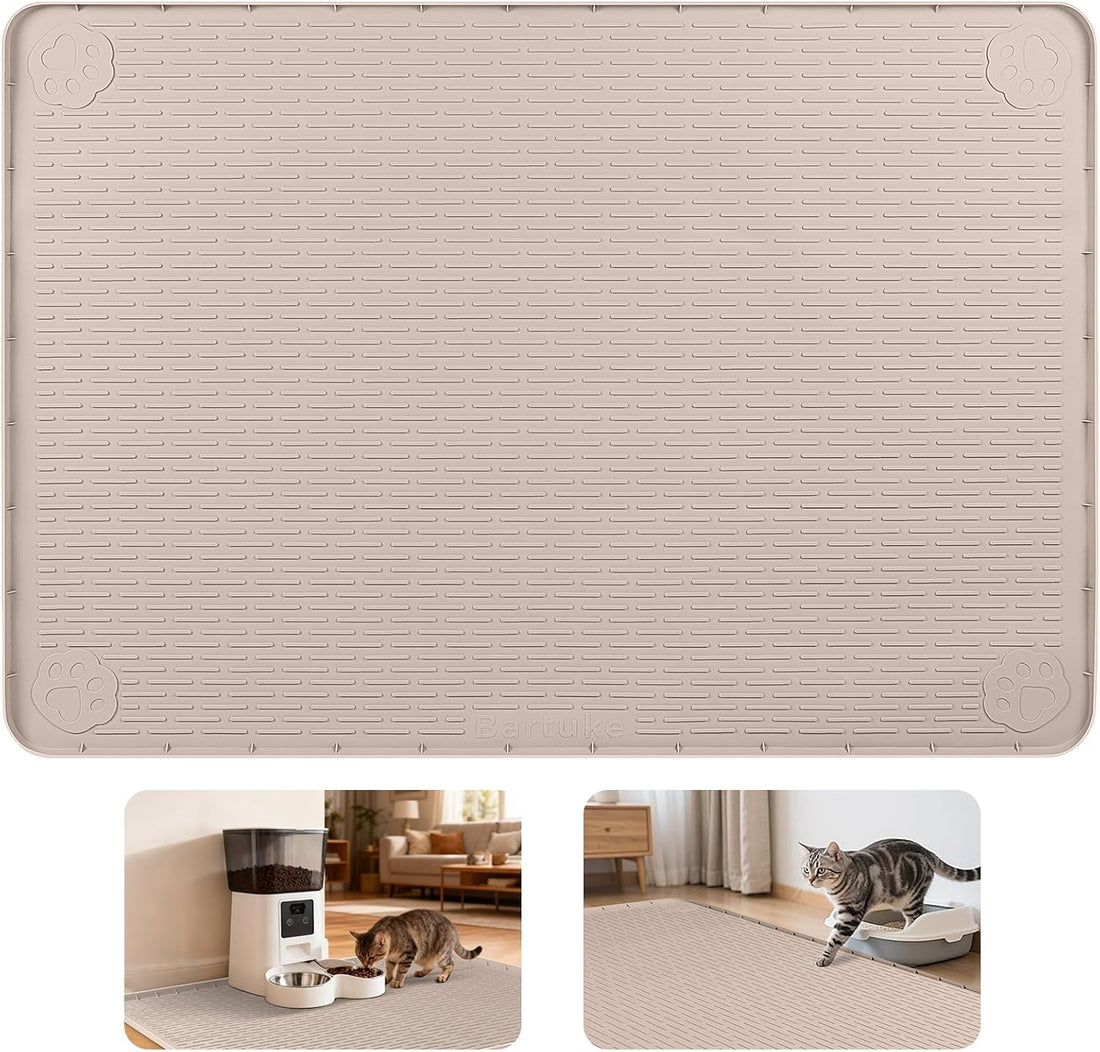 Cat Food Mat Extra Large Silicone Pet Bowl Mat 40''x28''