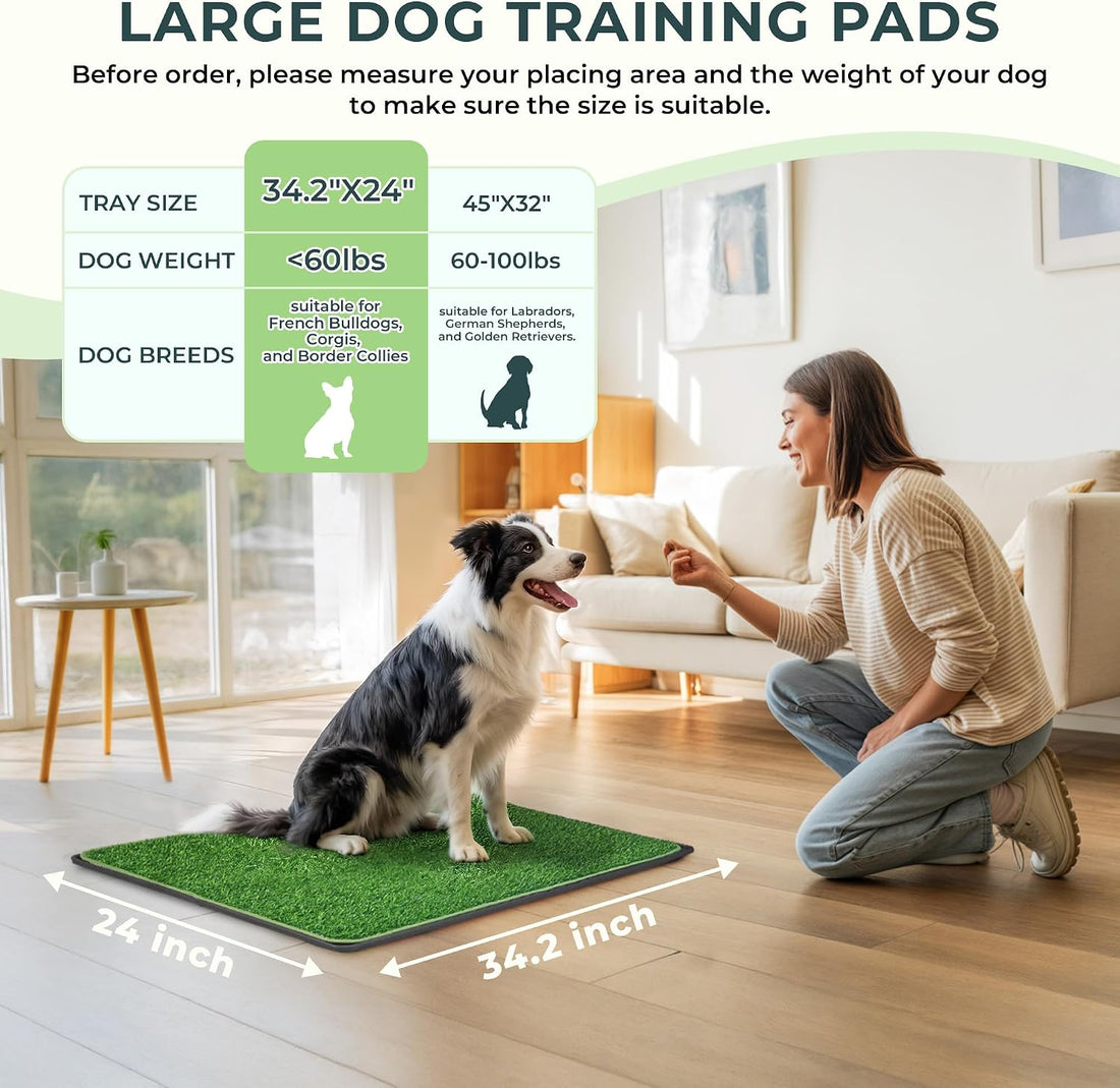 BurgeonNest Dog Grass Pad with Tray 34.2"x24"