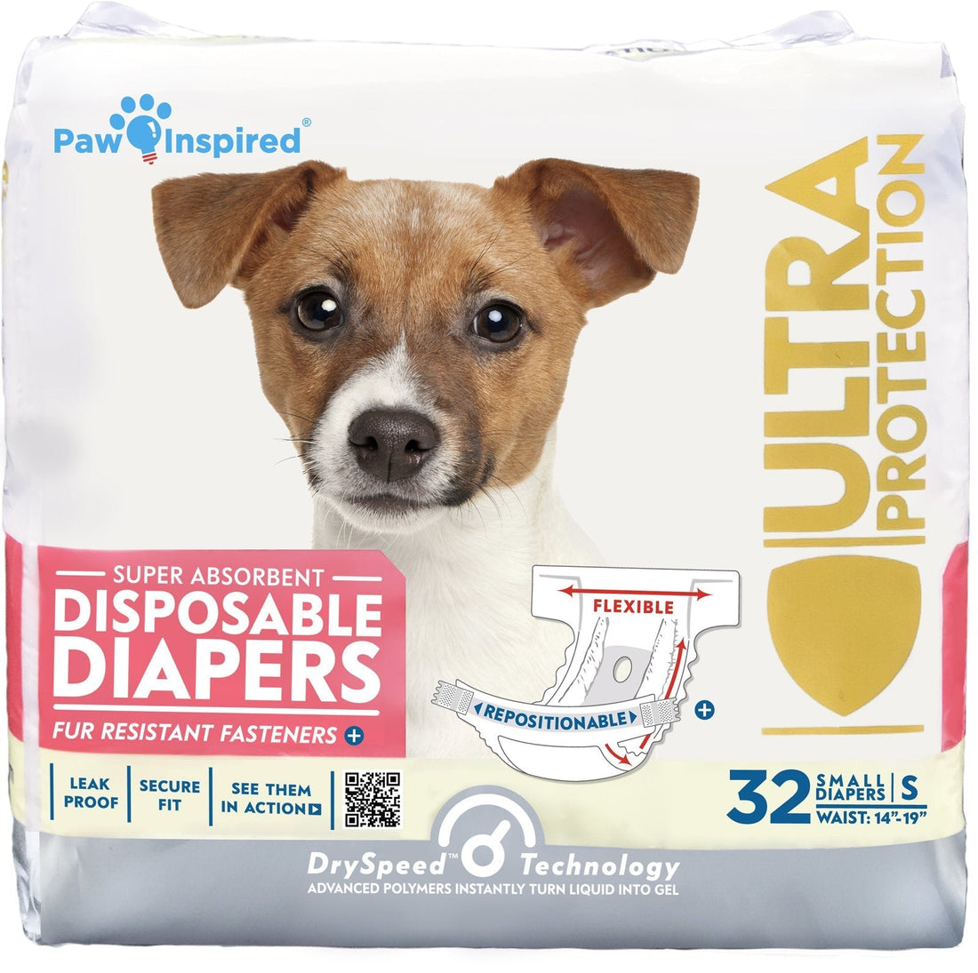 Paw Inspired 32ct Disposable Dog Diapers