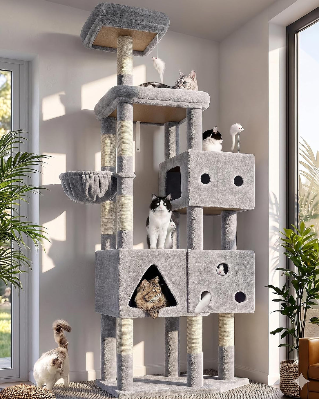 Globlazer Extra Large Cat Tower for Big Cats 20 lbs, 81in, F81