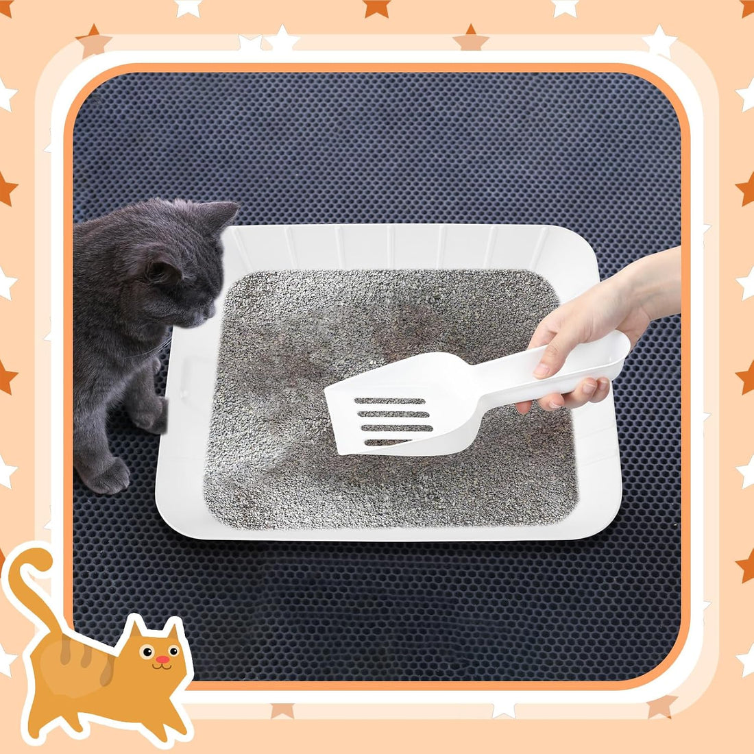 Bokon Pcs 50 Disposable Litter Boxes for Cats with Scoop, White