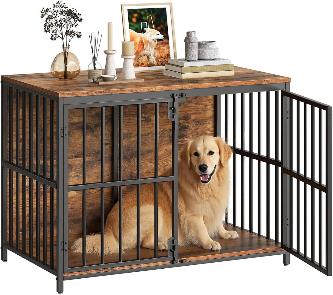 HOOBRO 38.6" Dog Crate Furniture, Wooden Dog Kennel Indoor