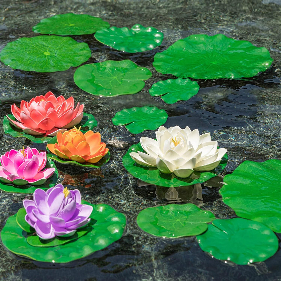 20 Pcs Artificial Lily Pads for Ponds