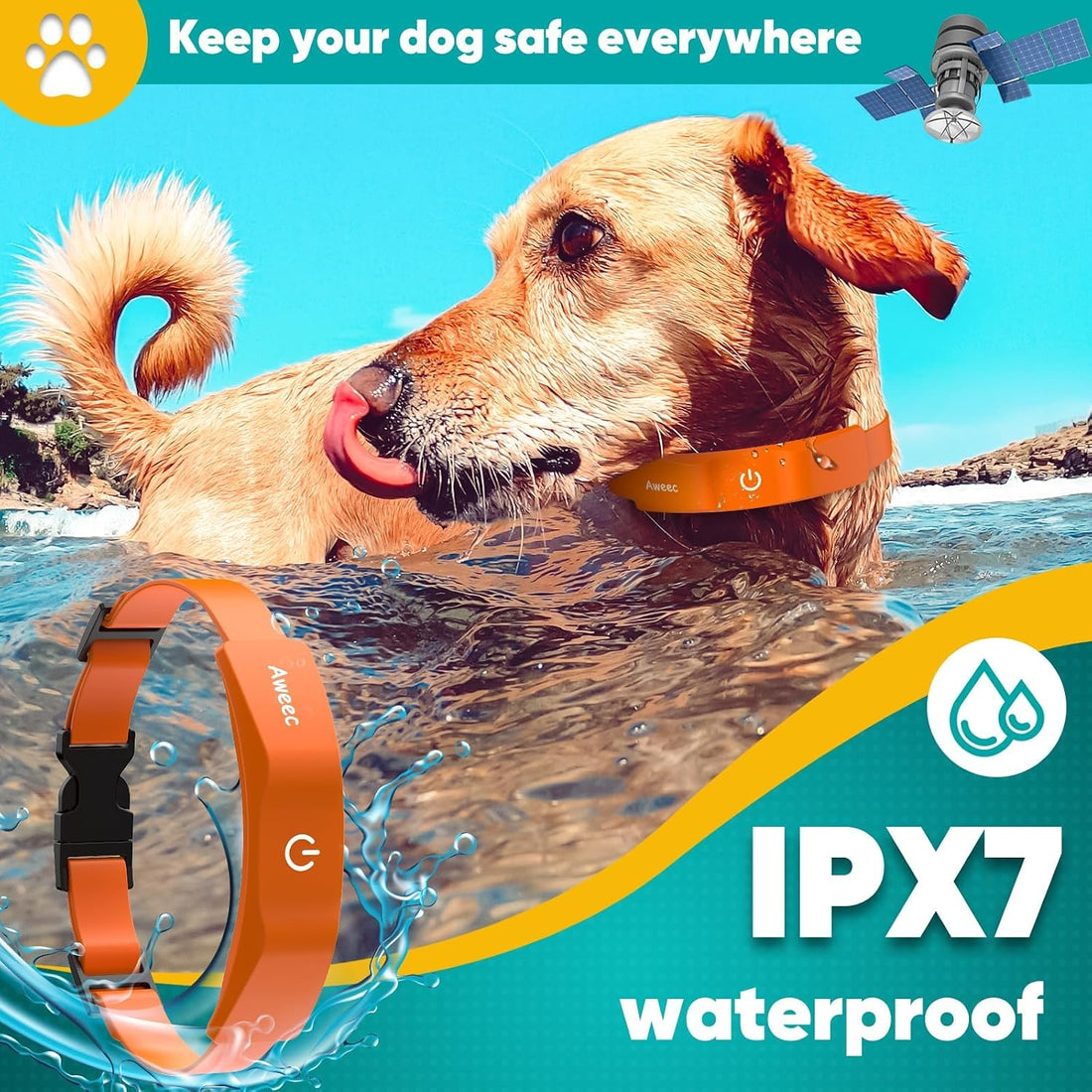 GPS Wireless Dog Fence, Electric Fence System with Training Collar