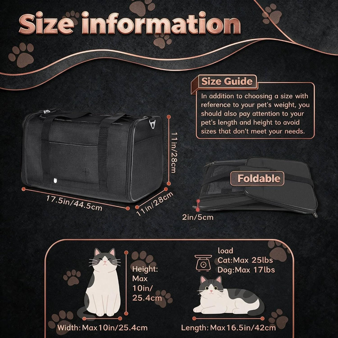 YUDODO 25lbs Cat Carrier Lightproof Soft Sided Pet Carrier for Large