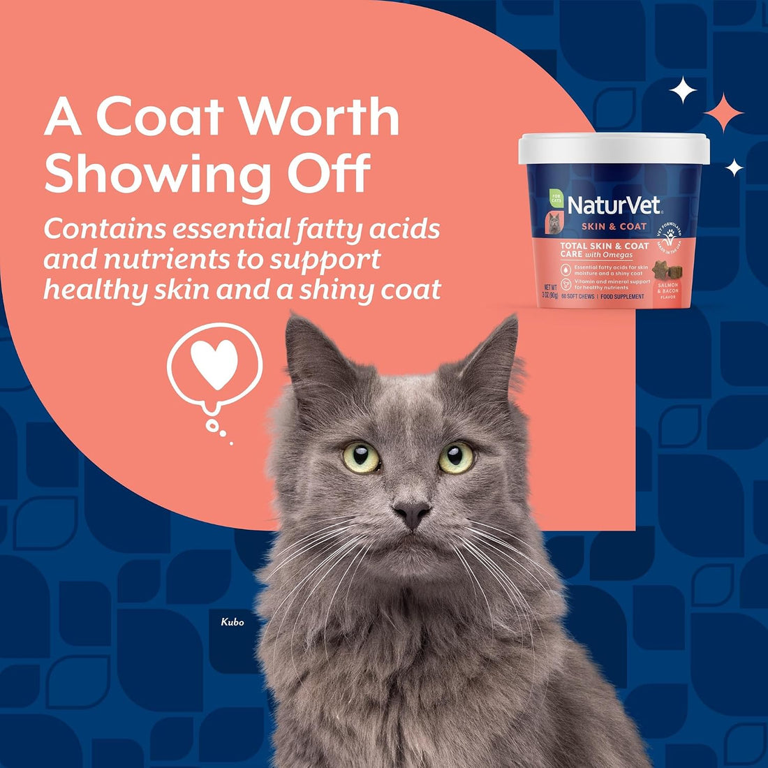 NaturVet Skin & Coat Plus Omegas Supplement for Cats