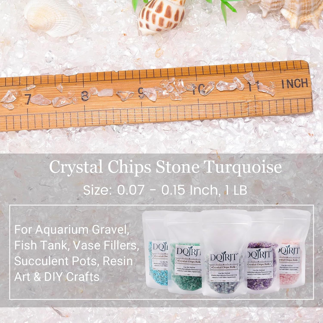 1LB Crystal Chips Stone Clear Quartz 3-5mm Mini Decorative Rock