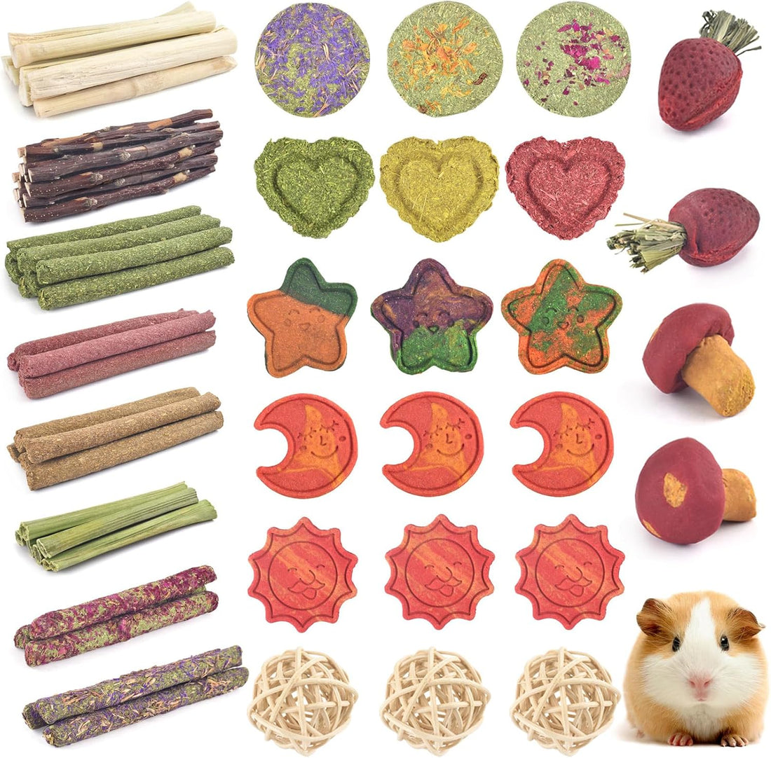 ERKOON 33PCS Bunny Chew Toys for Rabbits Teeth