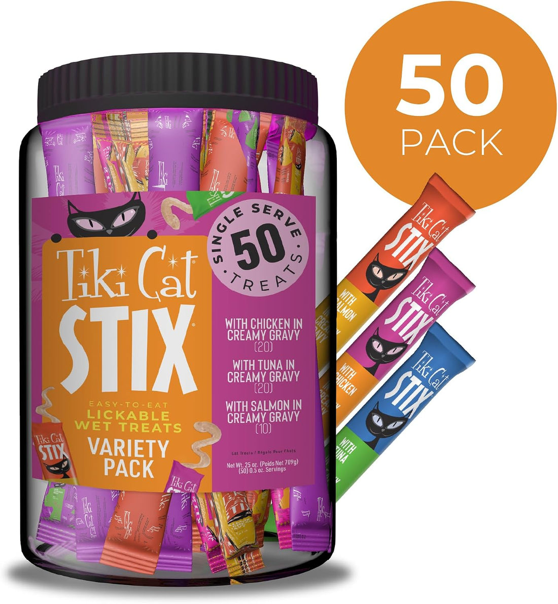 Tiki Cat Stix Mousse Treats, Variety Mega Jar