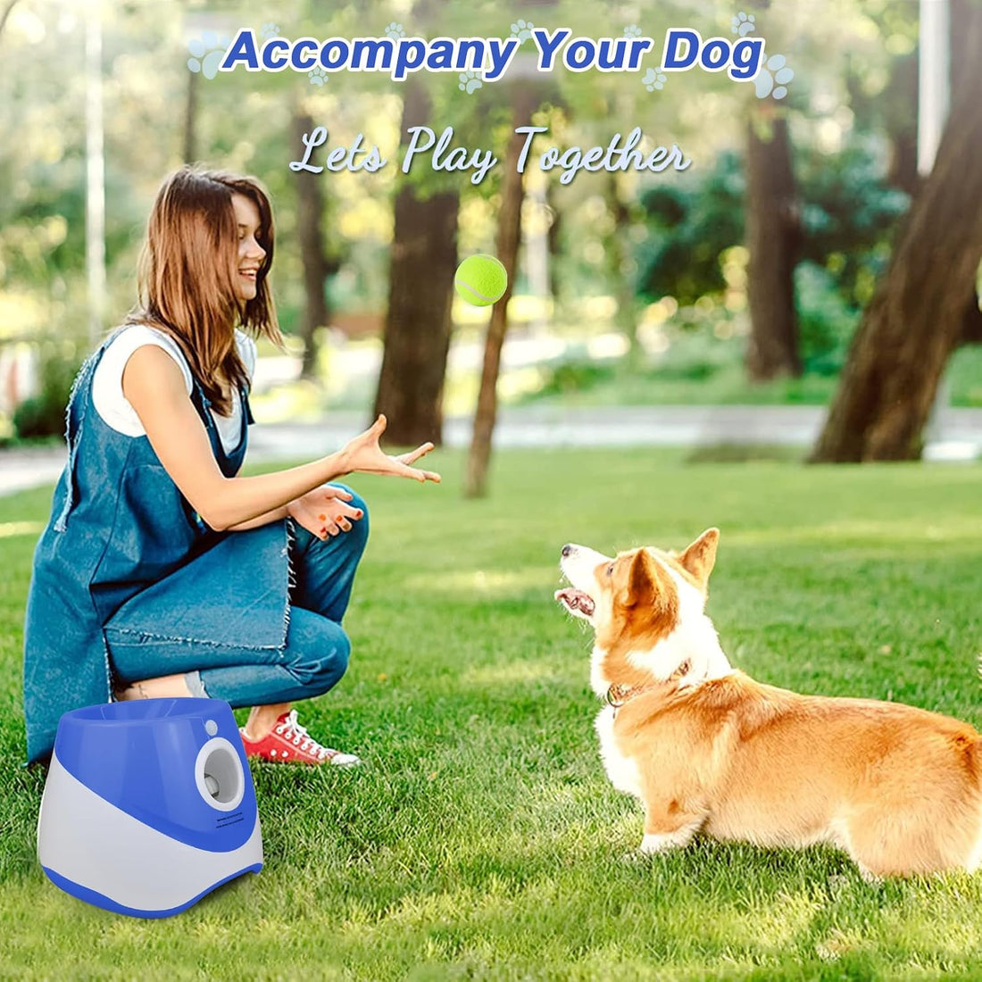 SOCO Automatic Ball Launcher for Dogs, 15 2-Inch Balls, Orange