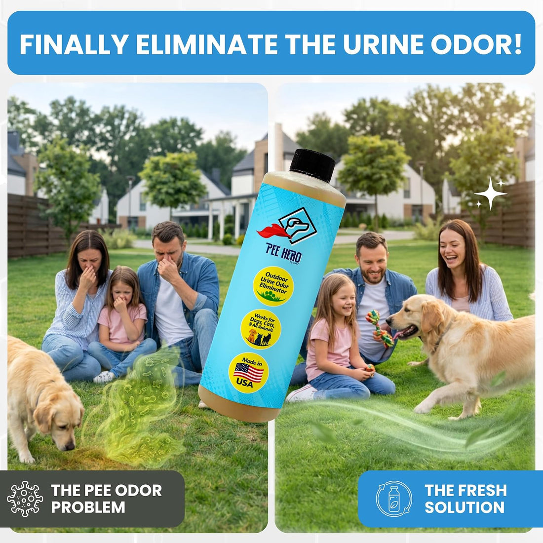 Pee Hero Outdoor Pet Urine Odor Eliminator 32 oz Concentrate