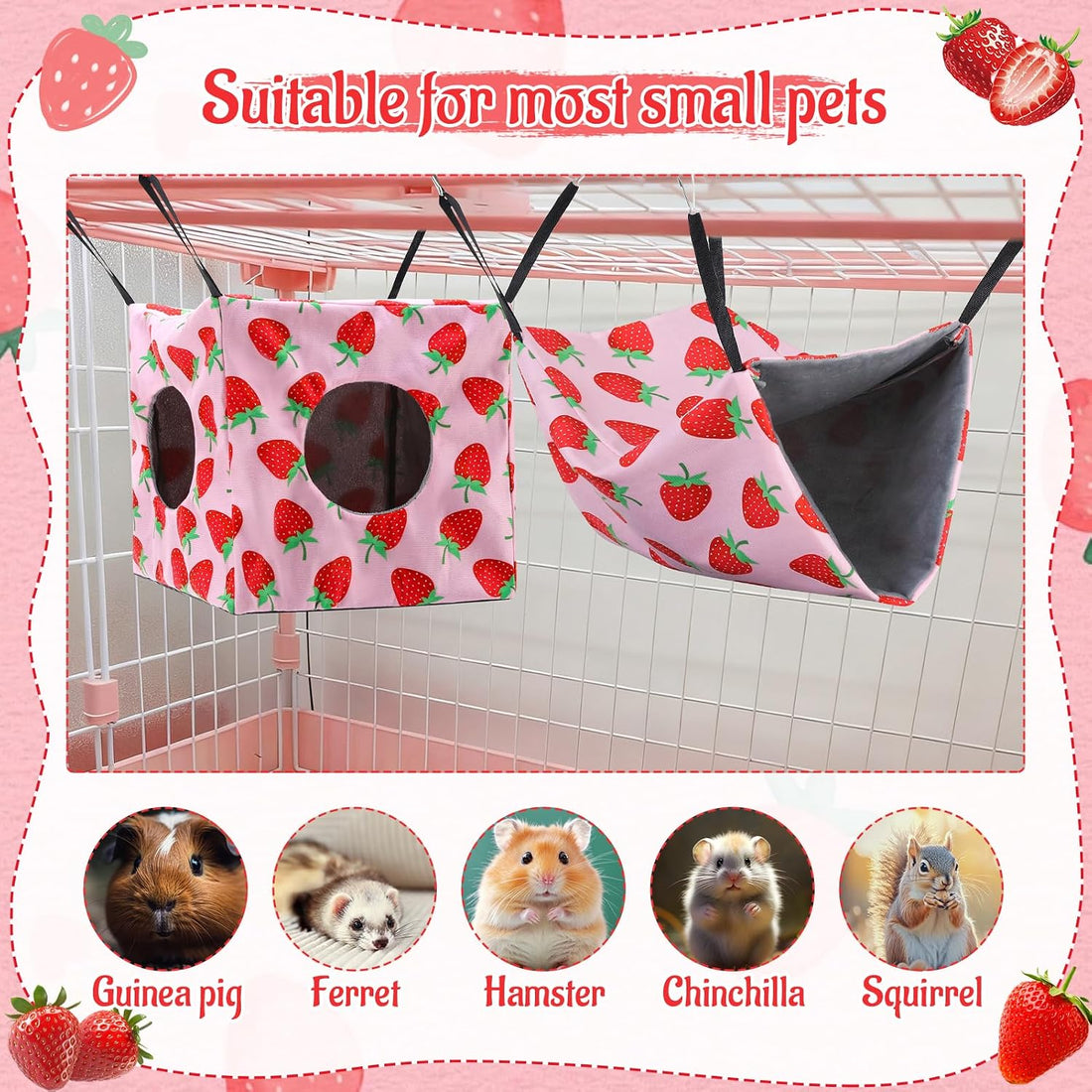 Hamster Hammock, 4 Pack Ferrets Guinea Rat Cage Accessories