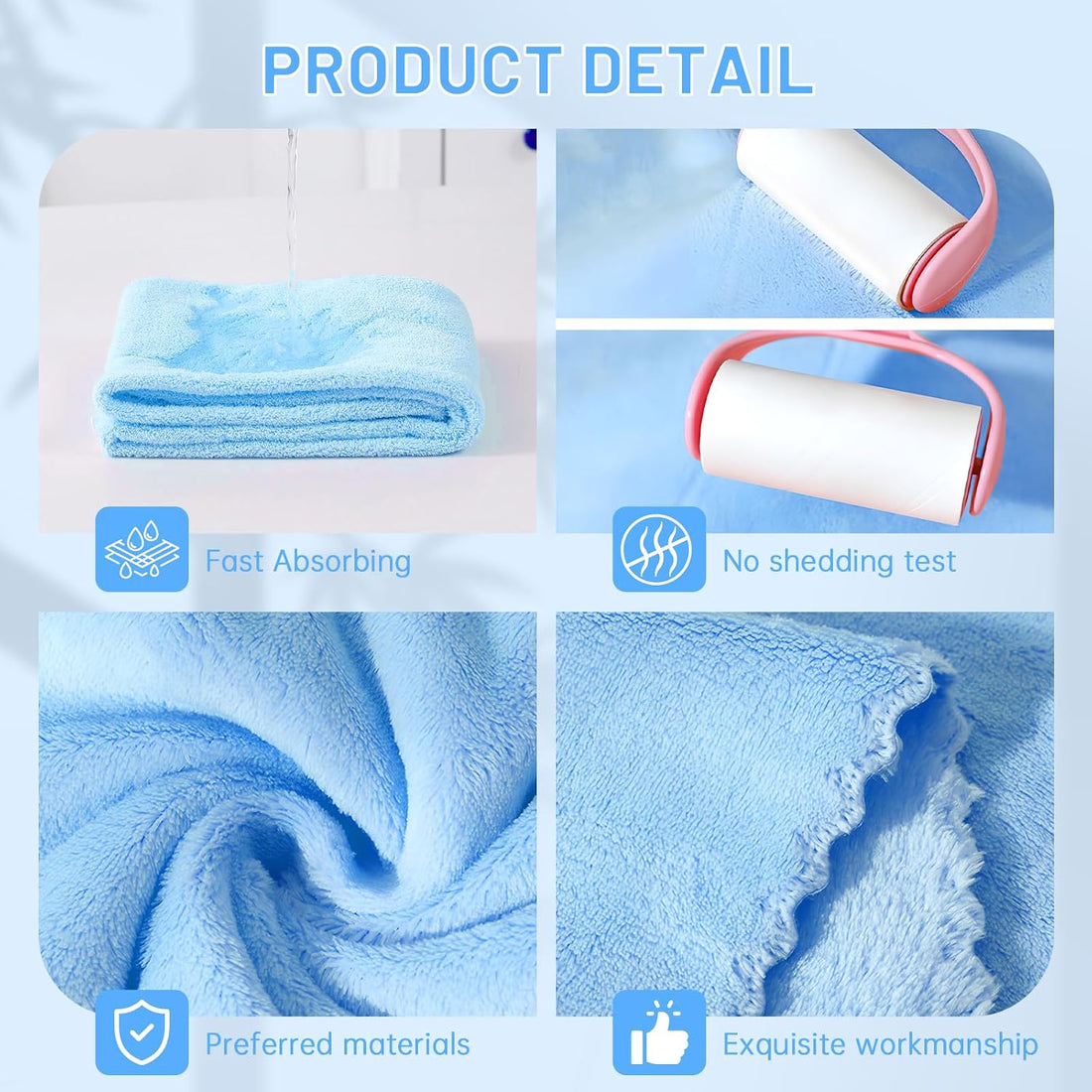 DuckSky 5Pcs 29.5 x 13.77'' Cat Towels Microfiber Pack Bulk