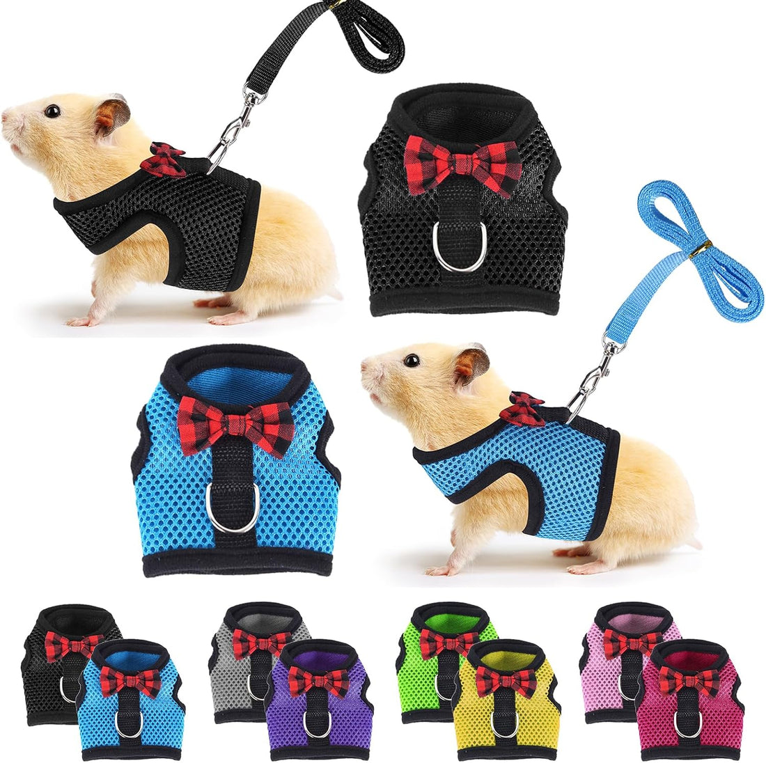 Guinea Pig Harness and Leash Adjustable to Any Size 2 Pack