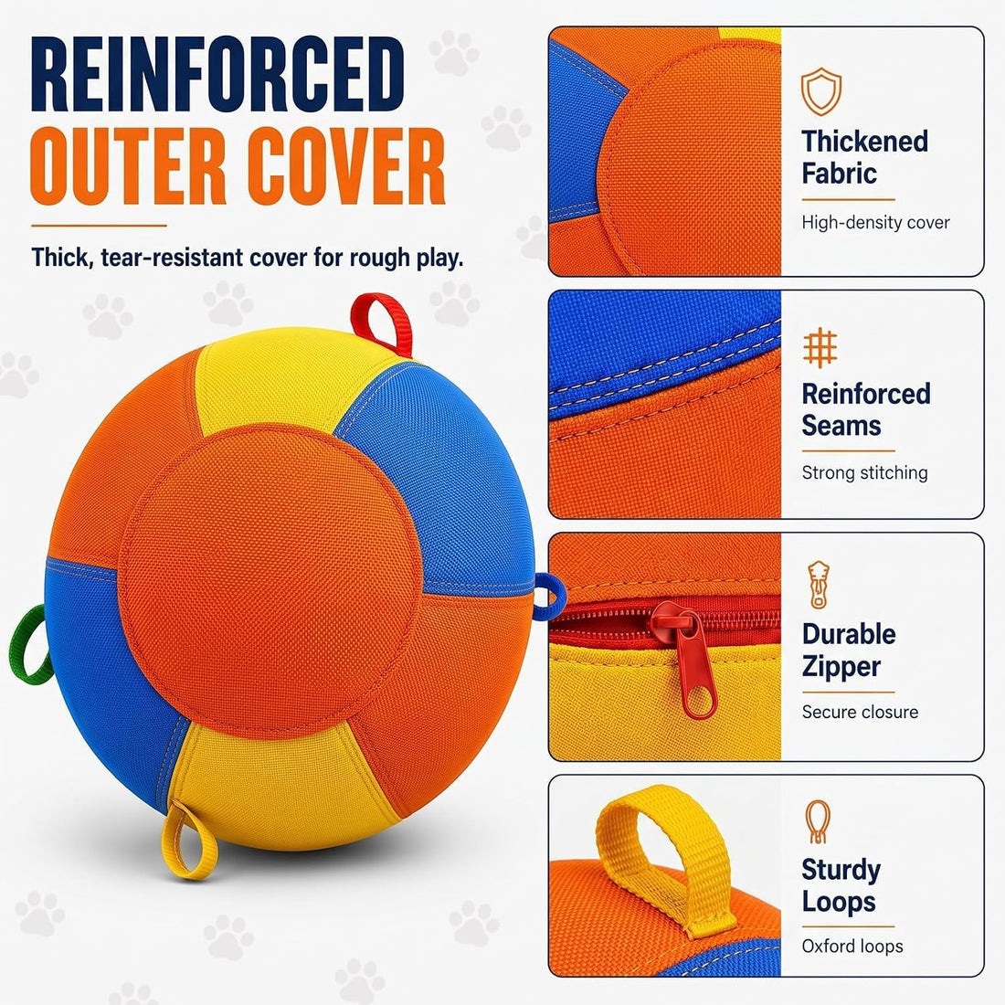 18-Inch Herding Ball for Dogs, Thick Cover for Rough Play