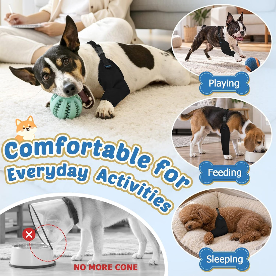 BARKLESS Small Dog Front Leg Sleeve for Wound
