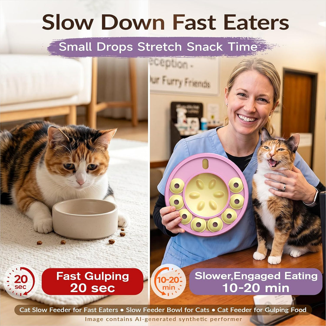 KADTC Cat Puzzle Toy for Cats Indoor, Slow Feeder Bowl for Fast Eaters