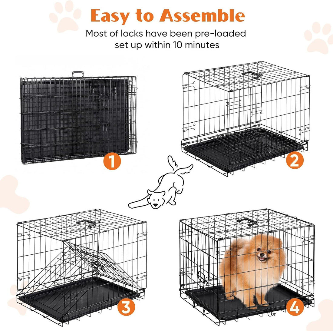 Sweetcrispy 24 Inch Single Door Dog Crate