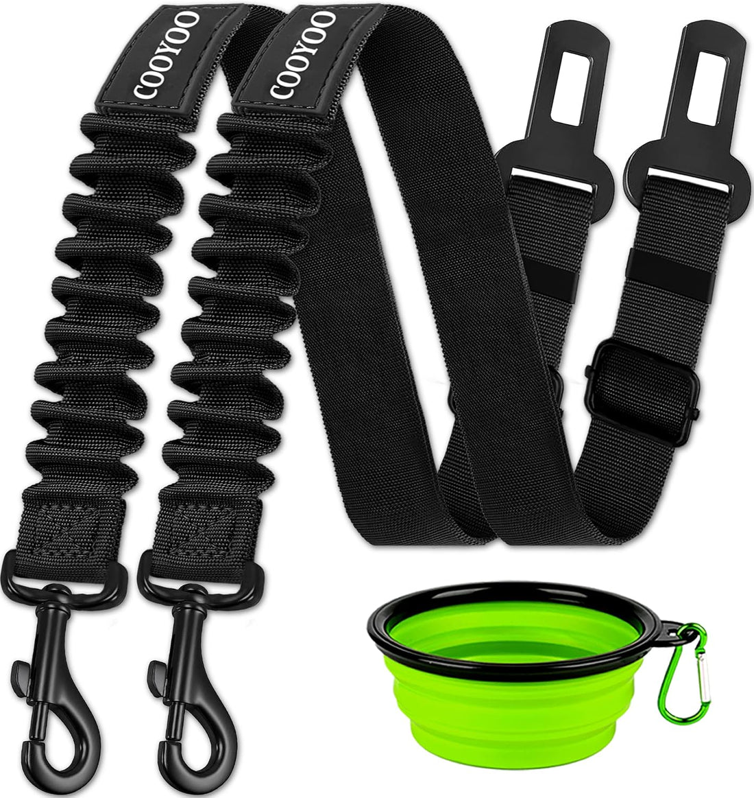 COOYOO Dog Seat Belt,3 Piece Set Retractable Dog Car Harness