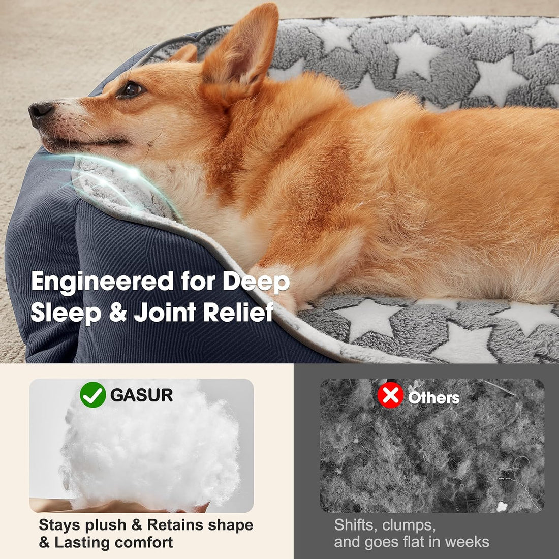 GASUR Small Dog Beds Small Size Dogs, Rectangle Washable Dog Bed