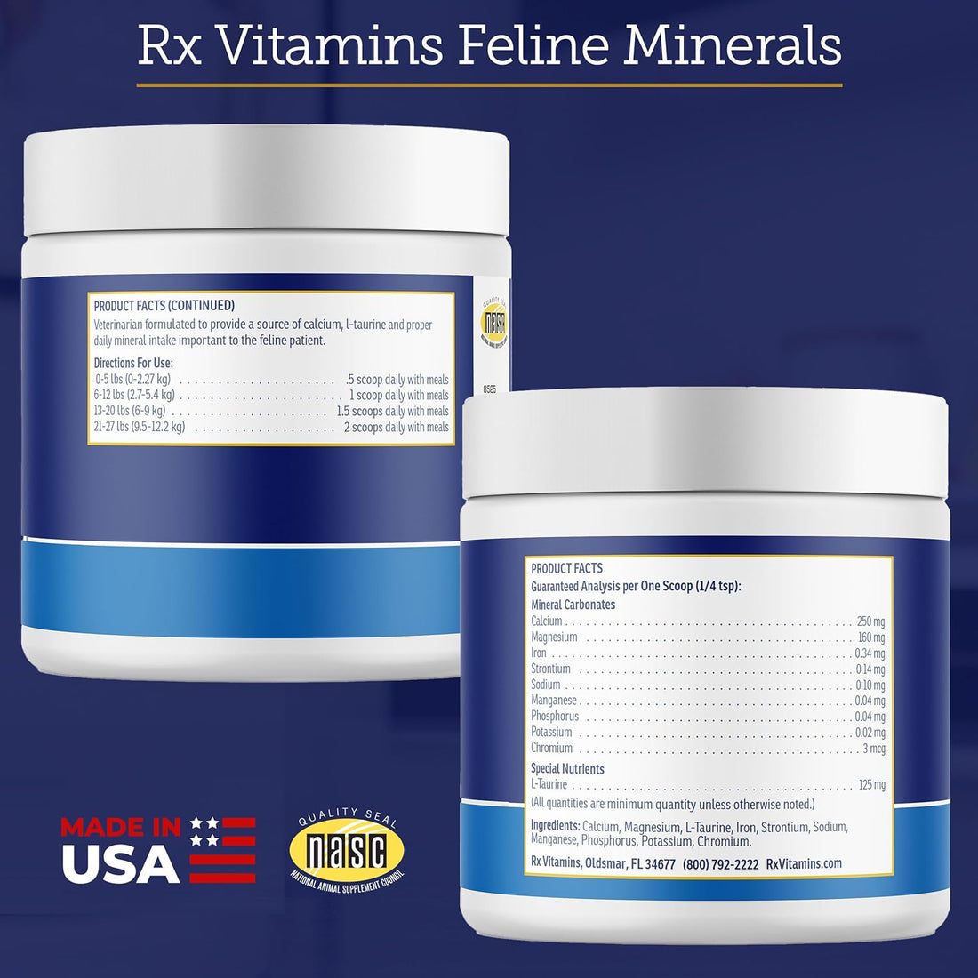 Rx Vitamins Feline Minerals - Taurine for Cat Heart Health