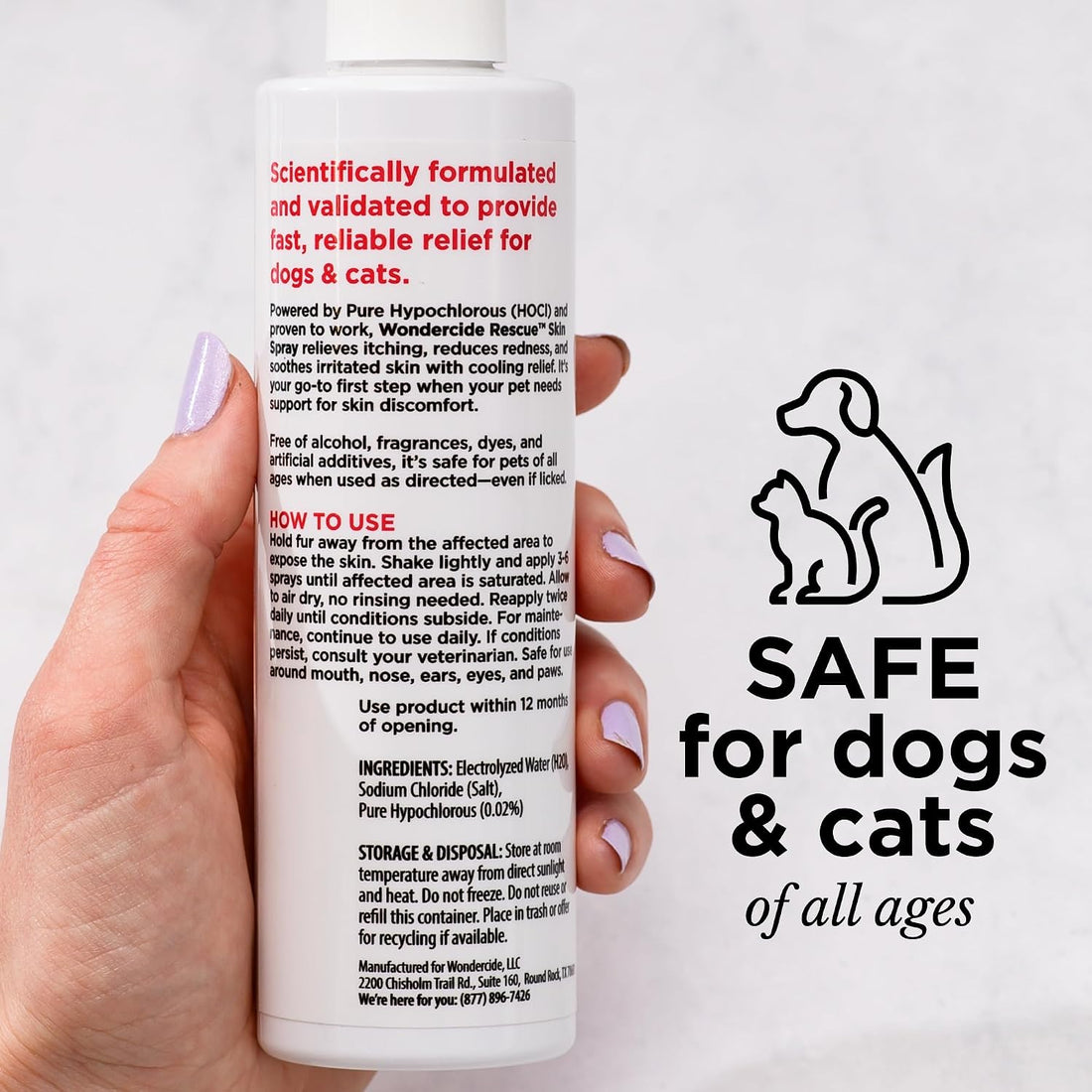 Wondercide Rescue - Skin Spray for Dogs and Cats - 8.5 oz