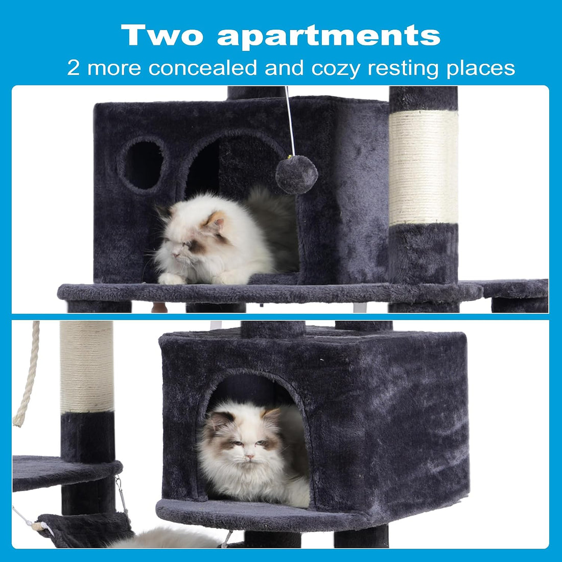 Hey-brother Large Multi-Level Cat Tree Condo Furniture