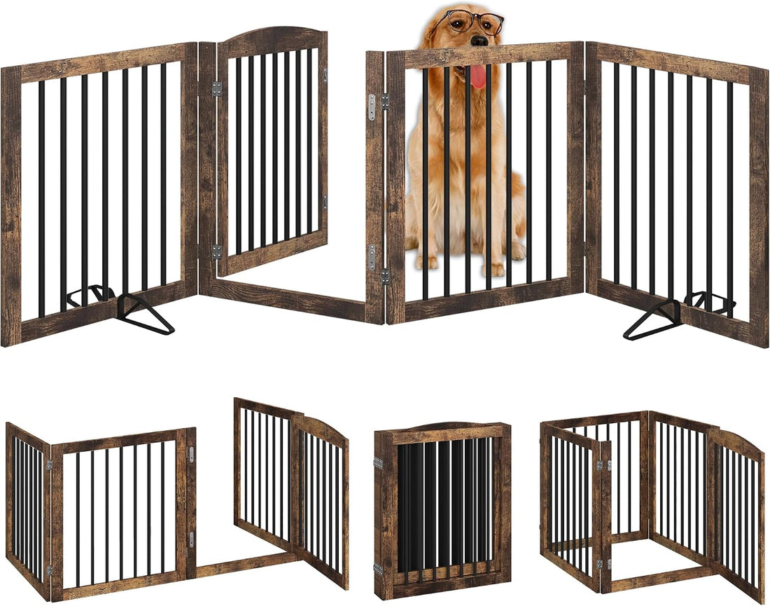 Vantas 96" x 30", No-Assembly Wooden Dog Gate with Door