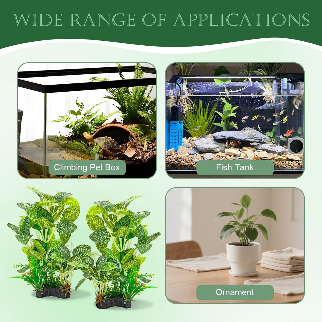 Silk Aquarium Plants 9.8in 2-Pack