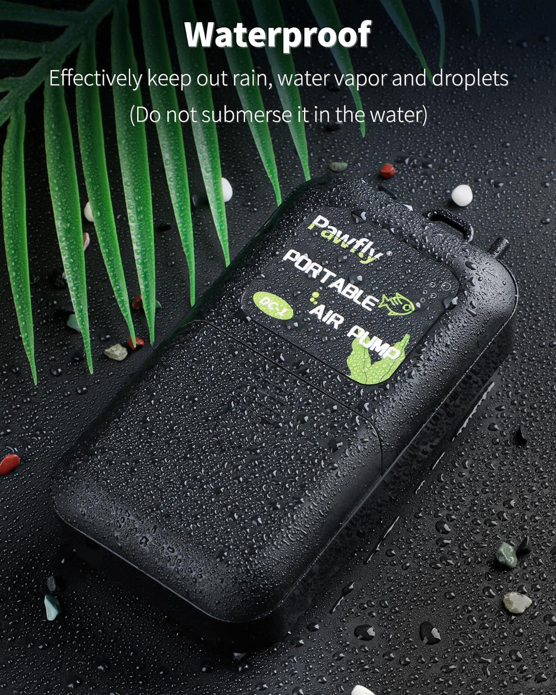 Pawfly Aquarium Air Pump, 40 GPH Portable Aerator Pump, Black & White