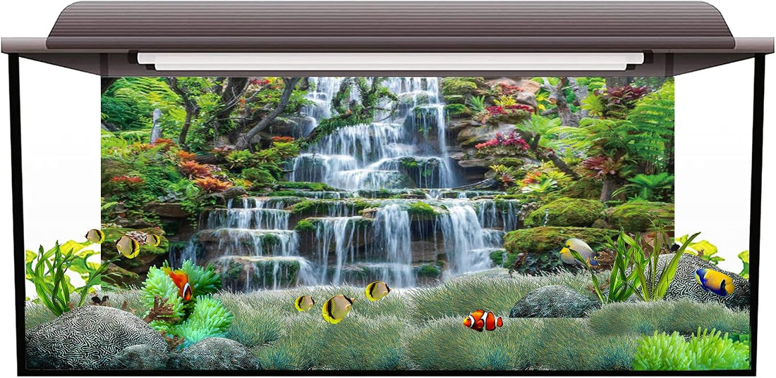 48x24 inches Waterfall Aquarium Backdrop Plants Reptile Habitat