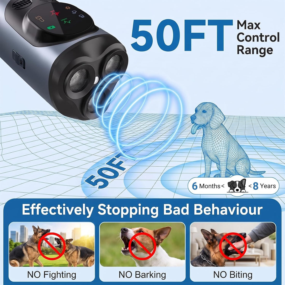 FamilyKit Dog Bark Deterrent Device, 3X Ultrasonic Anti Barking Device