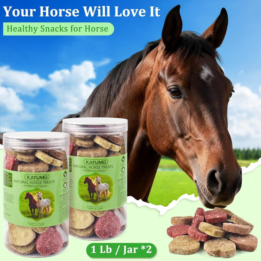 KATUMO Horse Treats, Made with Apple Banana Strawberry and Carrot