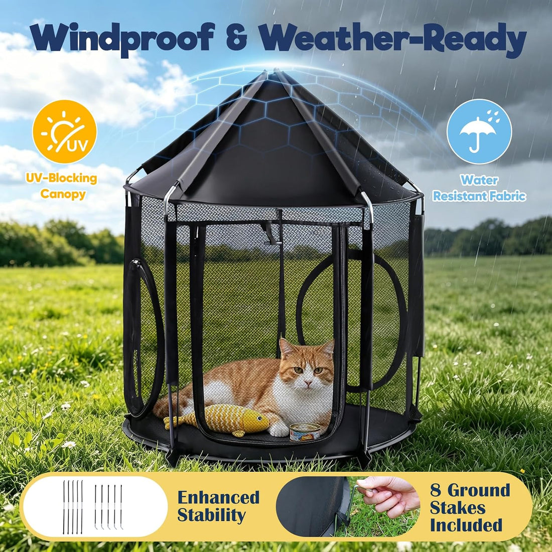 Rywell Extra Large Catio Outdoor Cat Enclosure Weatherproof