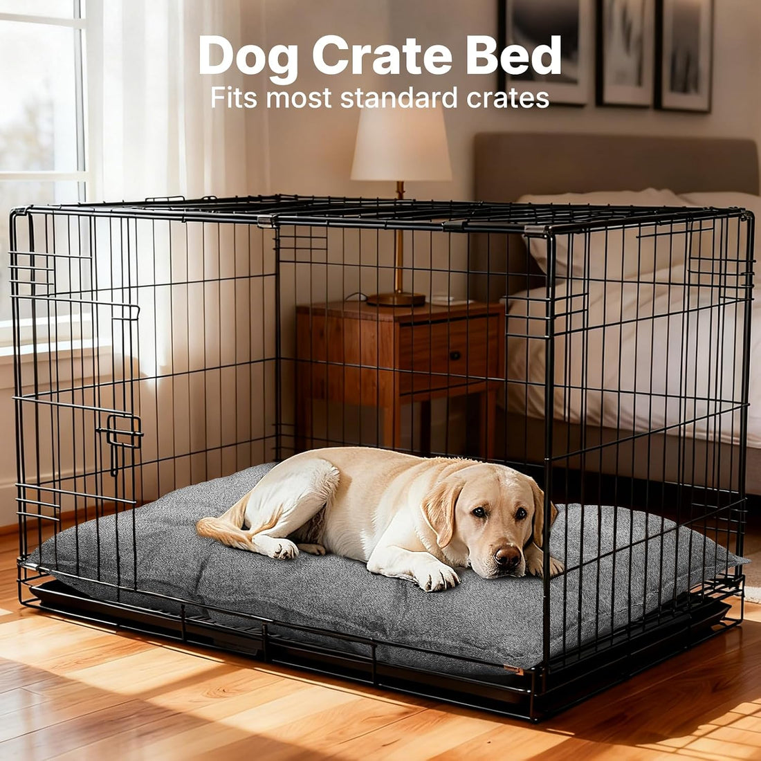 Veehoo Indestructible Dog Bed for Crate, Chew Proof Dog Pad, 35"x22"