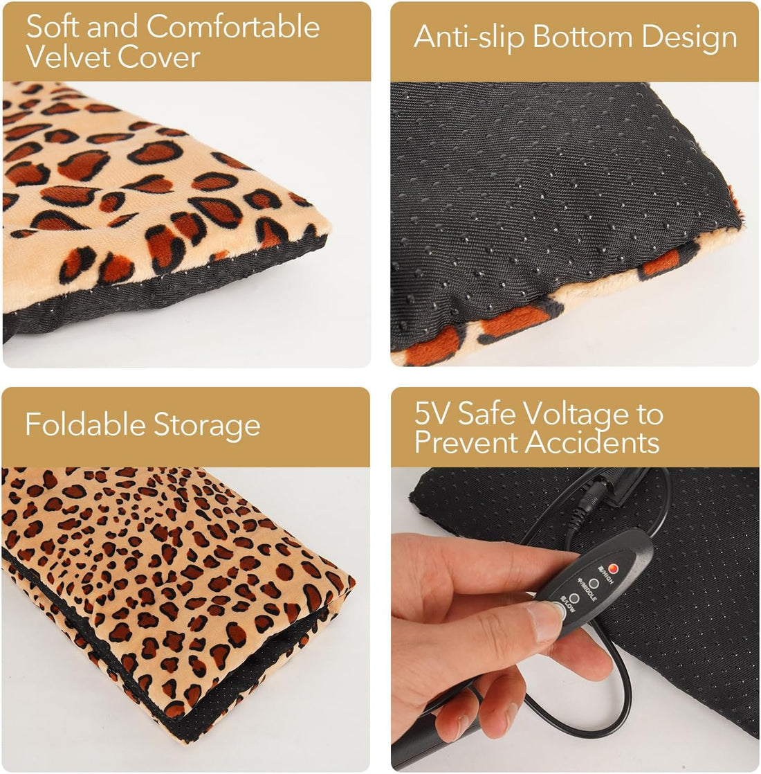 USB Heating Warmer Pad Bed for Cat, Small Dog and Pet, 15"X19"