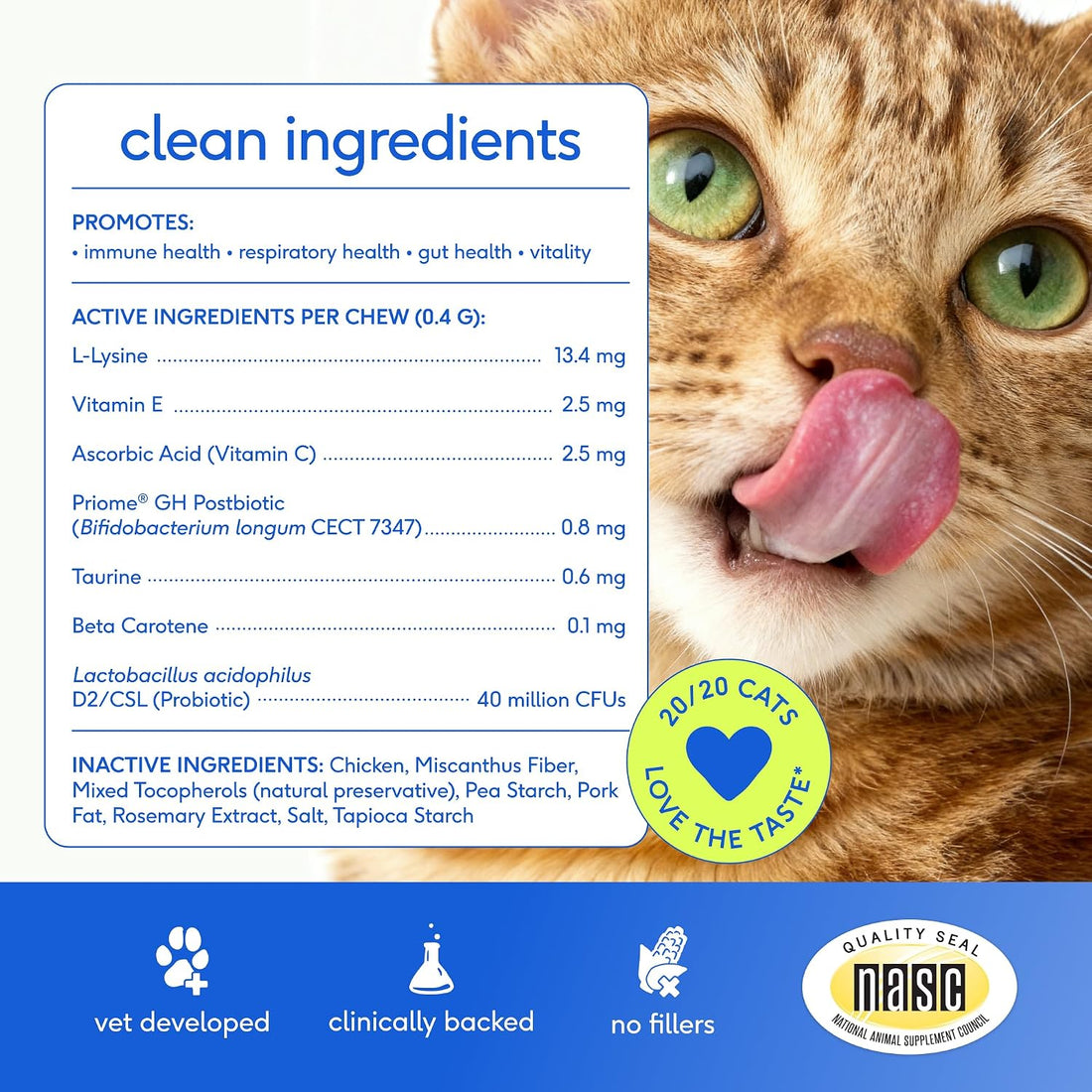 Native Pet Cat Immune Support - Chicken Flavored L-Lysine for Cats