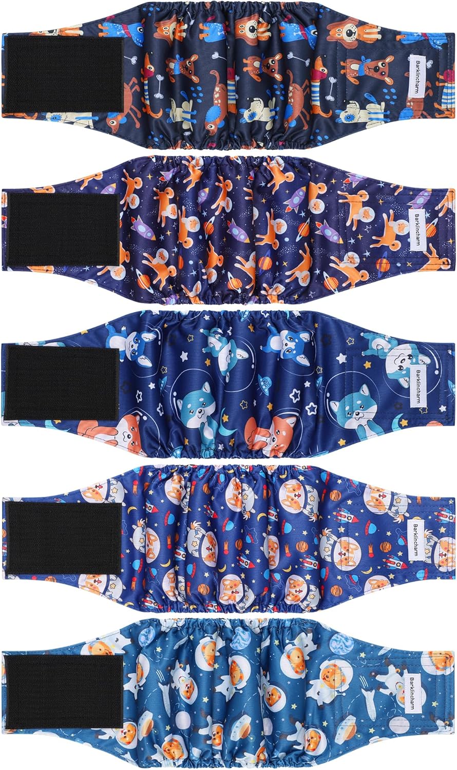 5 Pack Dog Diapers Male, High Absorbing Dog Wraps