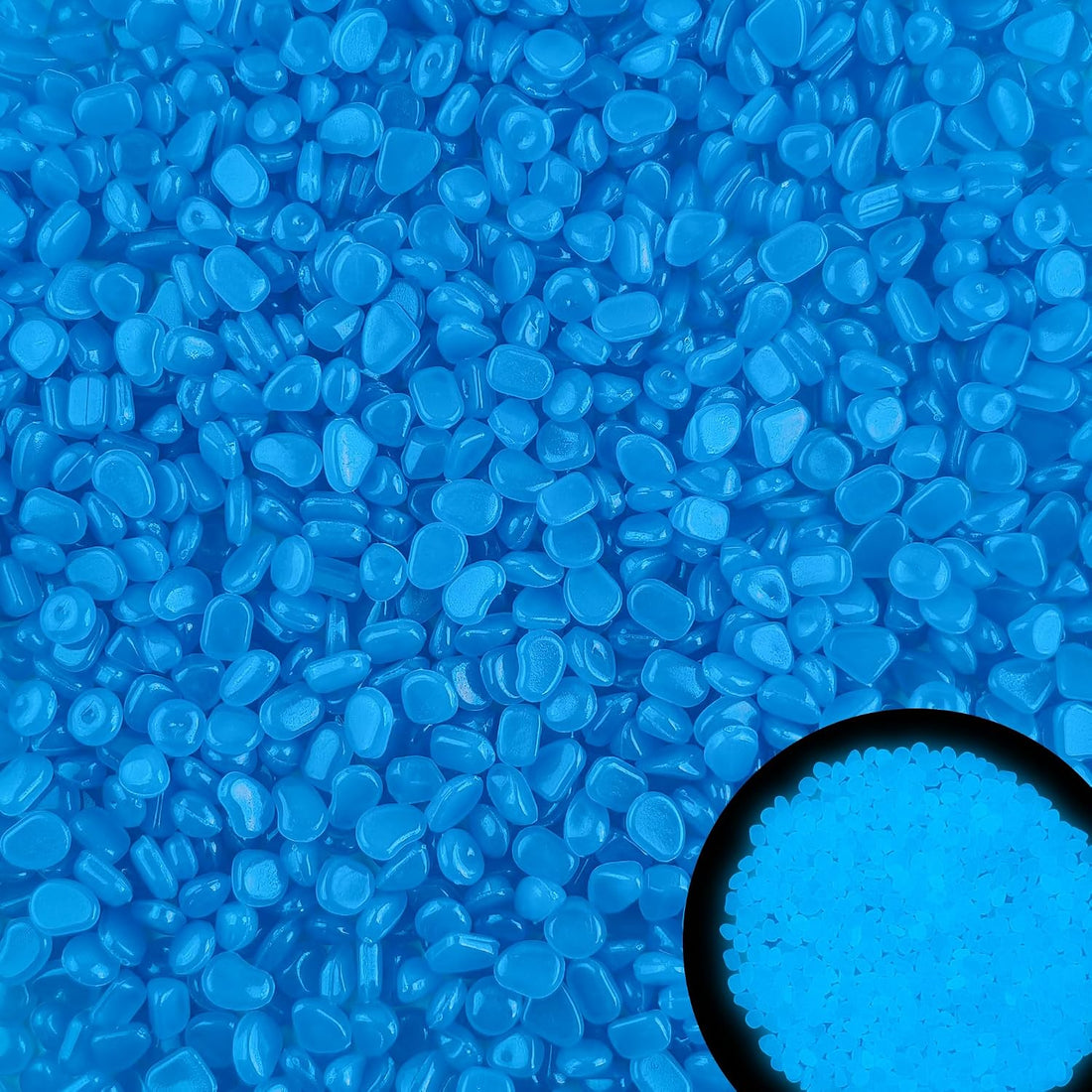 800pcs 5-8mm Colorful Glow in The Dark Garden Pebbles Stones 5-8mm