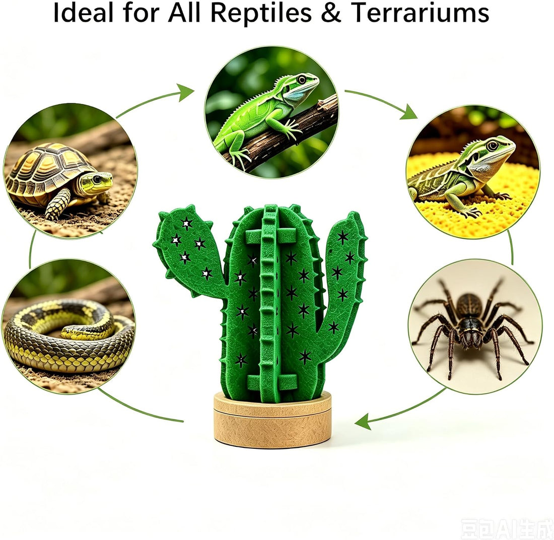 Column Cactus Evaporative Humidifier, Felt Decor Reptile Terrarium