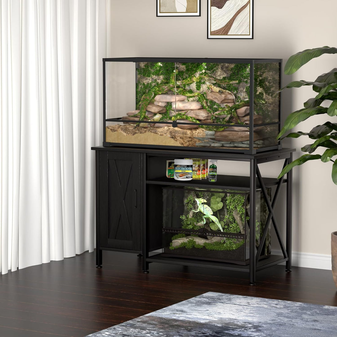 Herture 120 Gallon Reptile Tank Stand, 4x2x2 Reptile Enclosure Stand