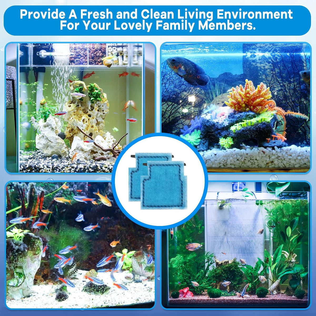 xbbwmrs 9 PCS Aquarium Filter Cartridge Compatiable with Aqua-Tech